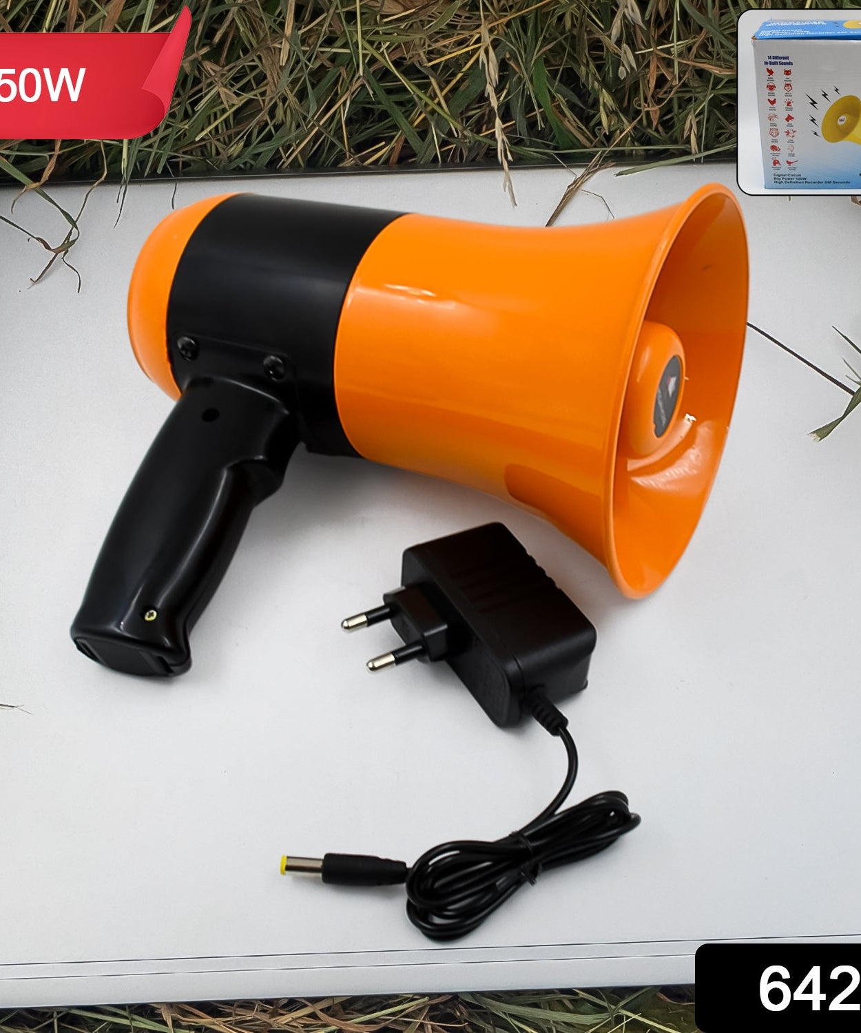Handheld megaphone with Bluetooth, front view