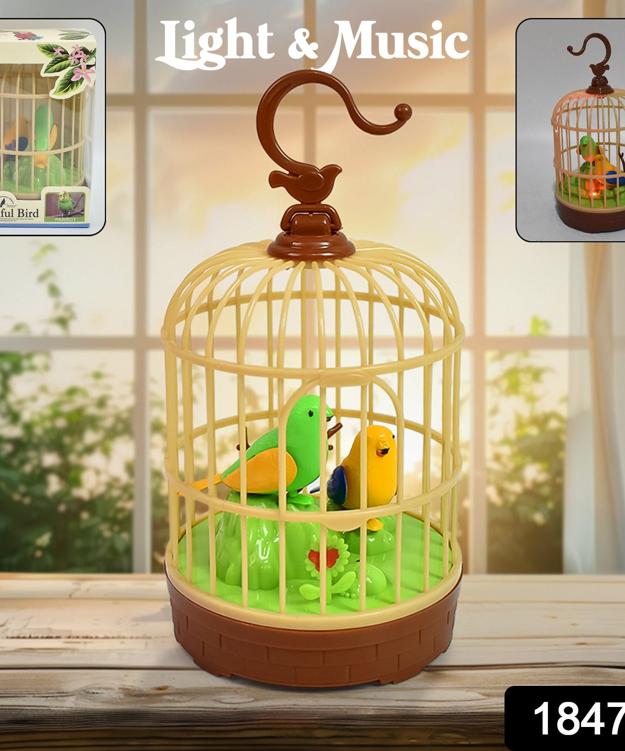 Toysmith Chirping Bird in Hanging Cage