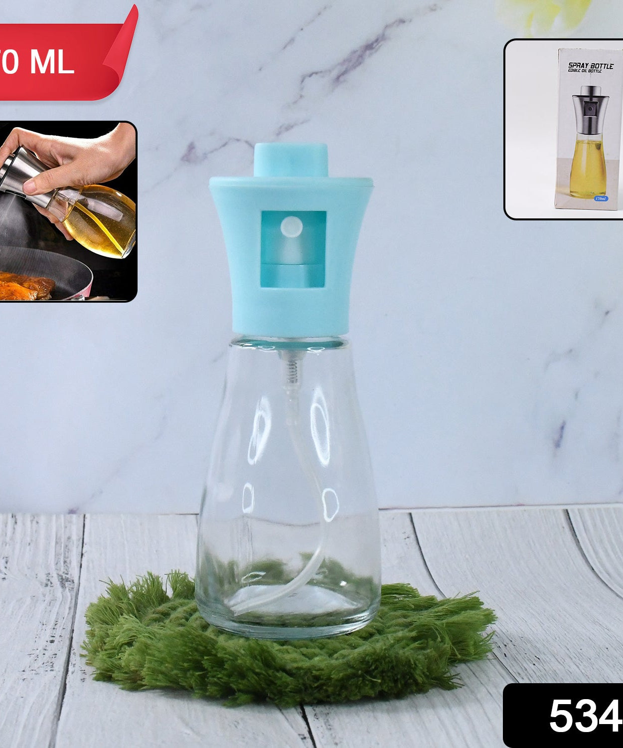 Oil Dispenser Bottle, Oil and Vinegar Cruet, Oil Sprayer Dispenser, Olive Oil Dispenser 170 ml Mist Oil Spray Bottle for Cooking with Plastic