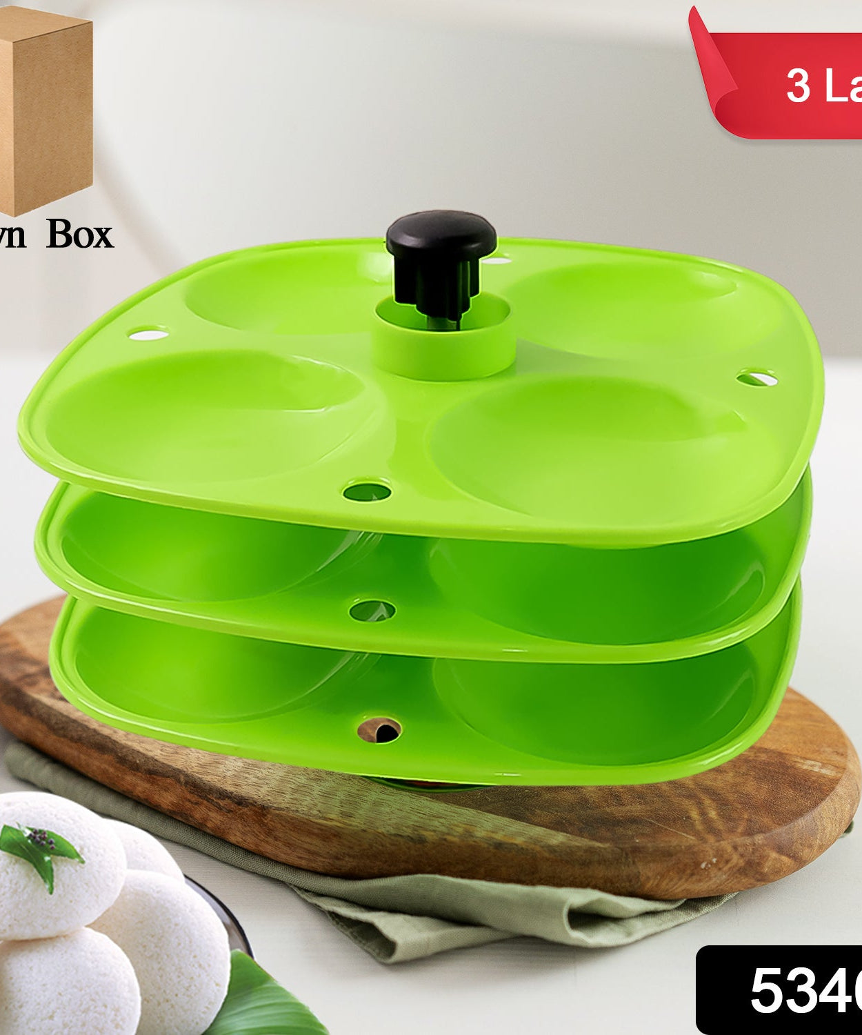 3 Layer Idli Stand for Holding and Serving Idlis (Household Kitchen Use)
