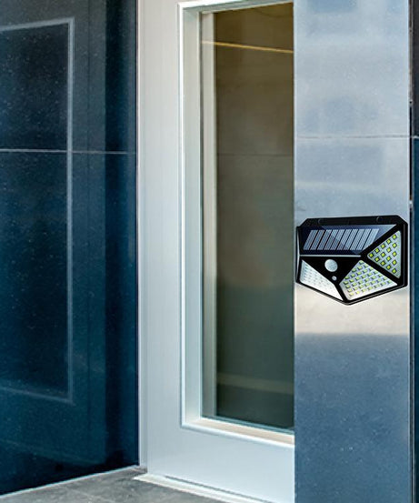 Solar-powered LED security lamp for garden pathways and home use