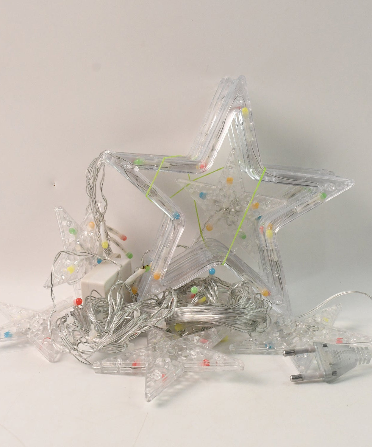 12 Stars LED Curtain String Lights with 8 Flashing Modes for Home Decoration, Diwali & Wedding LED Christmas Light Indoor and Outdoor Light ,Festival Decoration (Multicolor / With Box)