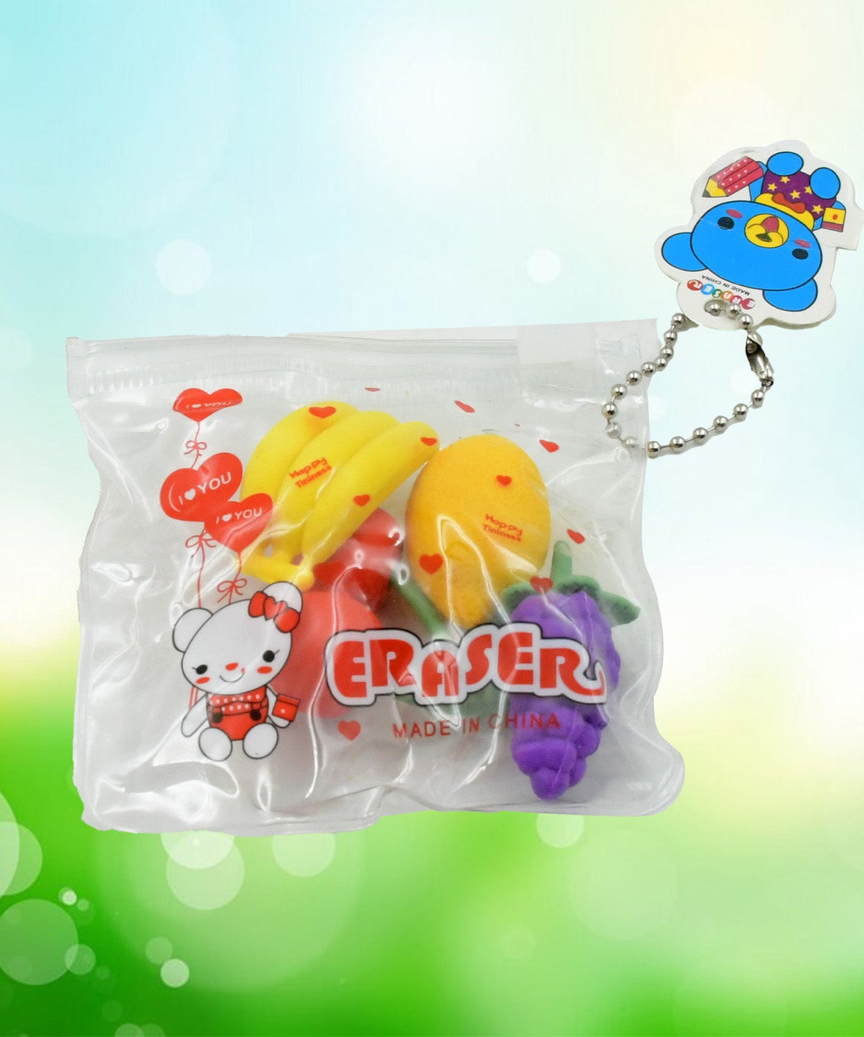 Mini Cute Vegetables and Fruits Erasers or Pencil Rubbers for Kids, 1 Set Fancy & Stylish Colorful Erasers for Children, Eraser Set for Return Gift, Birthday Party, School Prize, 3D Erasers  (4 pc Set)