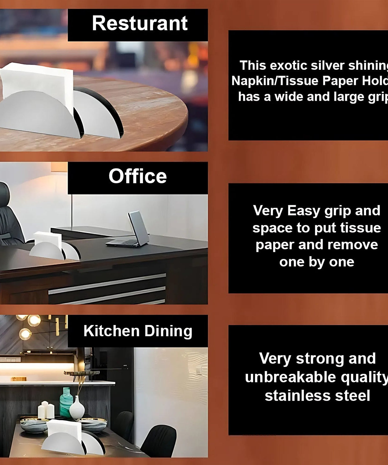 Half-Moon Shape Napkin Stand