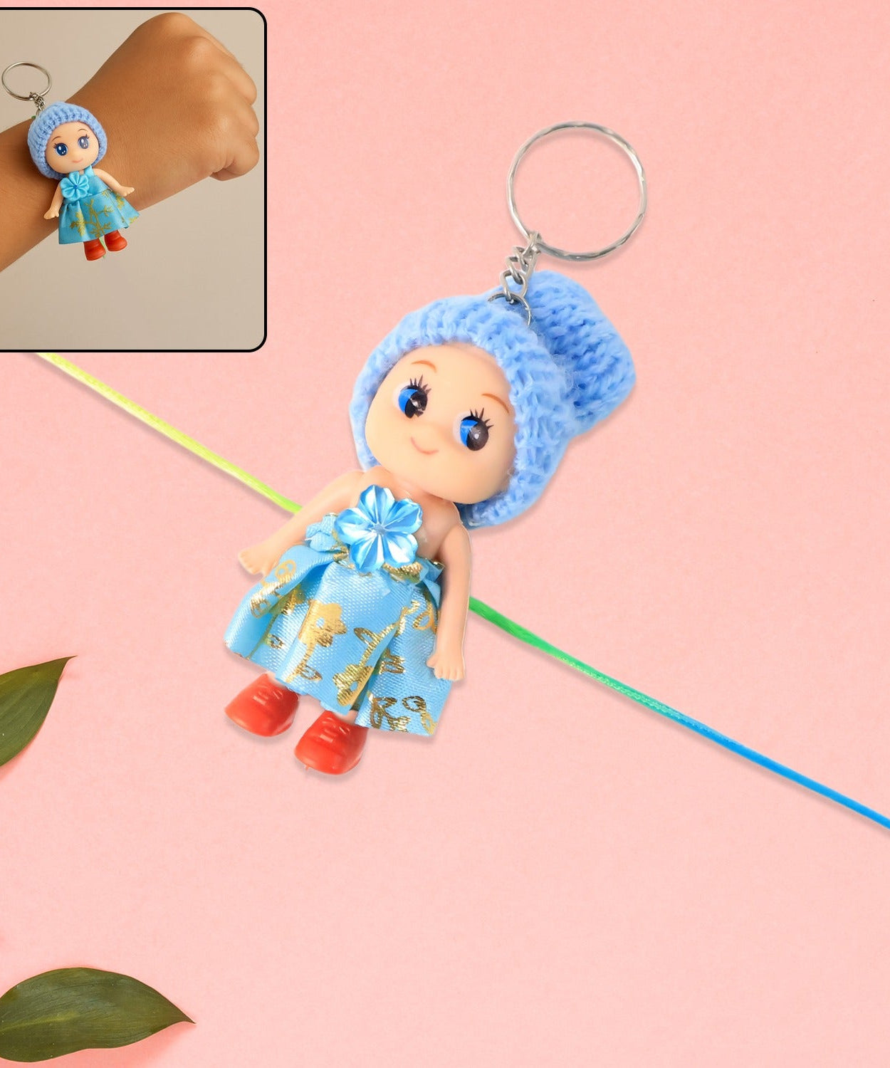 2-in-1 Kids Doll Rakhi cum Keychain – Stylish Soft Toy Rakhi for Raksha Bandhan & Daily Use as Bag or Key Ring (Mix Design)