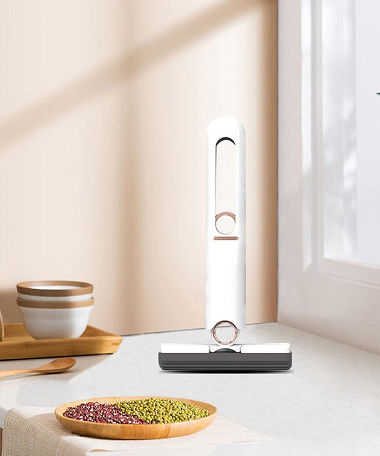 Portable Self-Squeeze Short Mop, Mini Hand Wash-Free Strong Absorbent Mop with 1 Cotton Head, Cleaning Sponge For Bathroom Kitchens Table