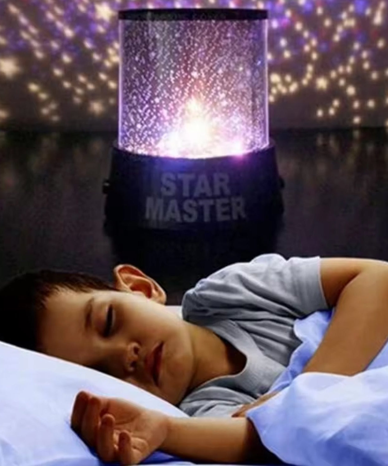 LED Projector Night Light Amazing Lamp, 3 Battery operated lamps, Rotation With the music Function, Master for Kids Bedroom Home Decoration Night Romantic Gift (Battery Not Included / 1 pc)